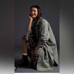 Pilcro The Traveler Duster Shacket in Green